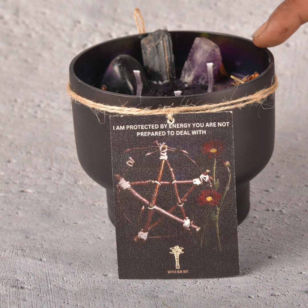 Lunar divination candle, protection and grounding Intention Candle