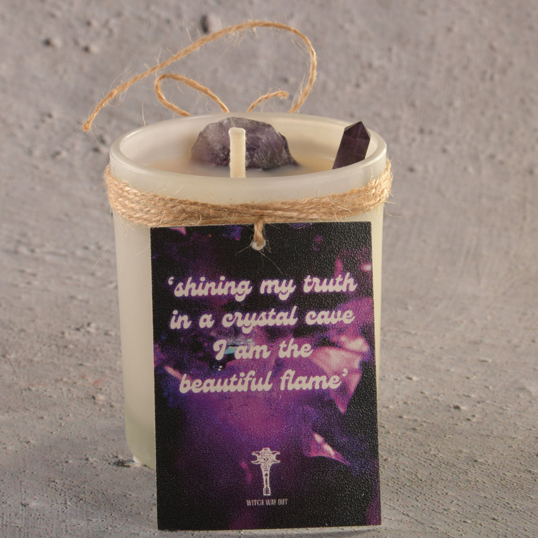 Deep meditation candle, amethyst goodness Intention Candle