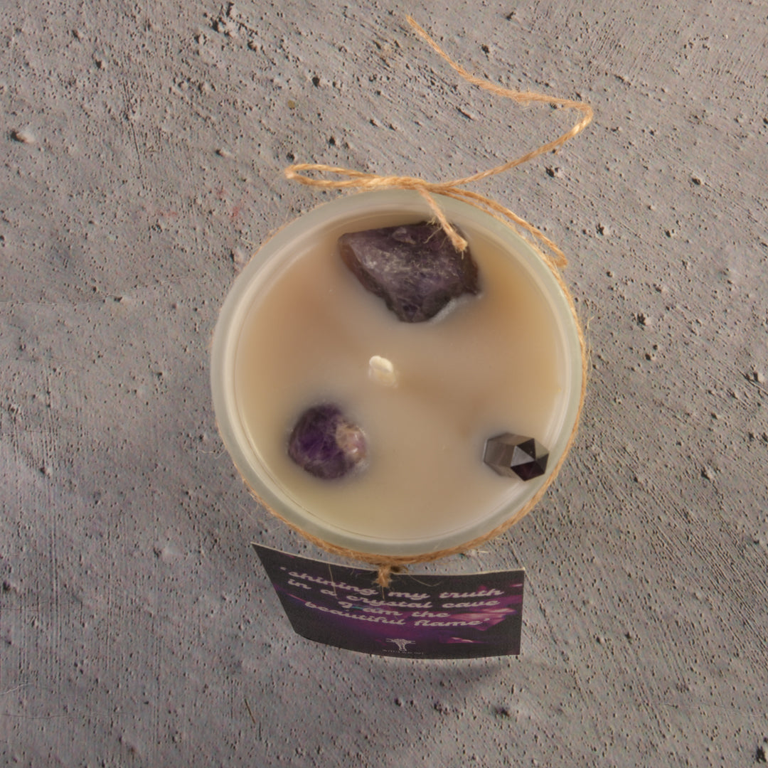 Deep meditation candle, amethyst goodness Intention Candle