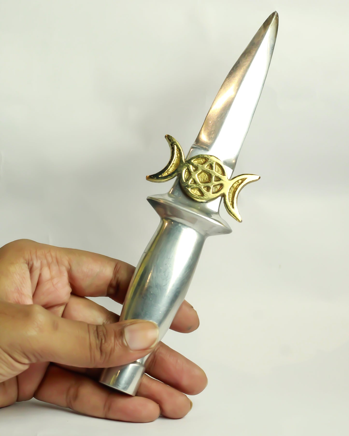 Wicca Athame with Triple Moon Gold , Wicca/Wiccan Athame Ritual/Ceremonial Athame Alterware