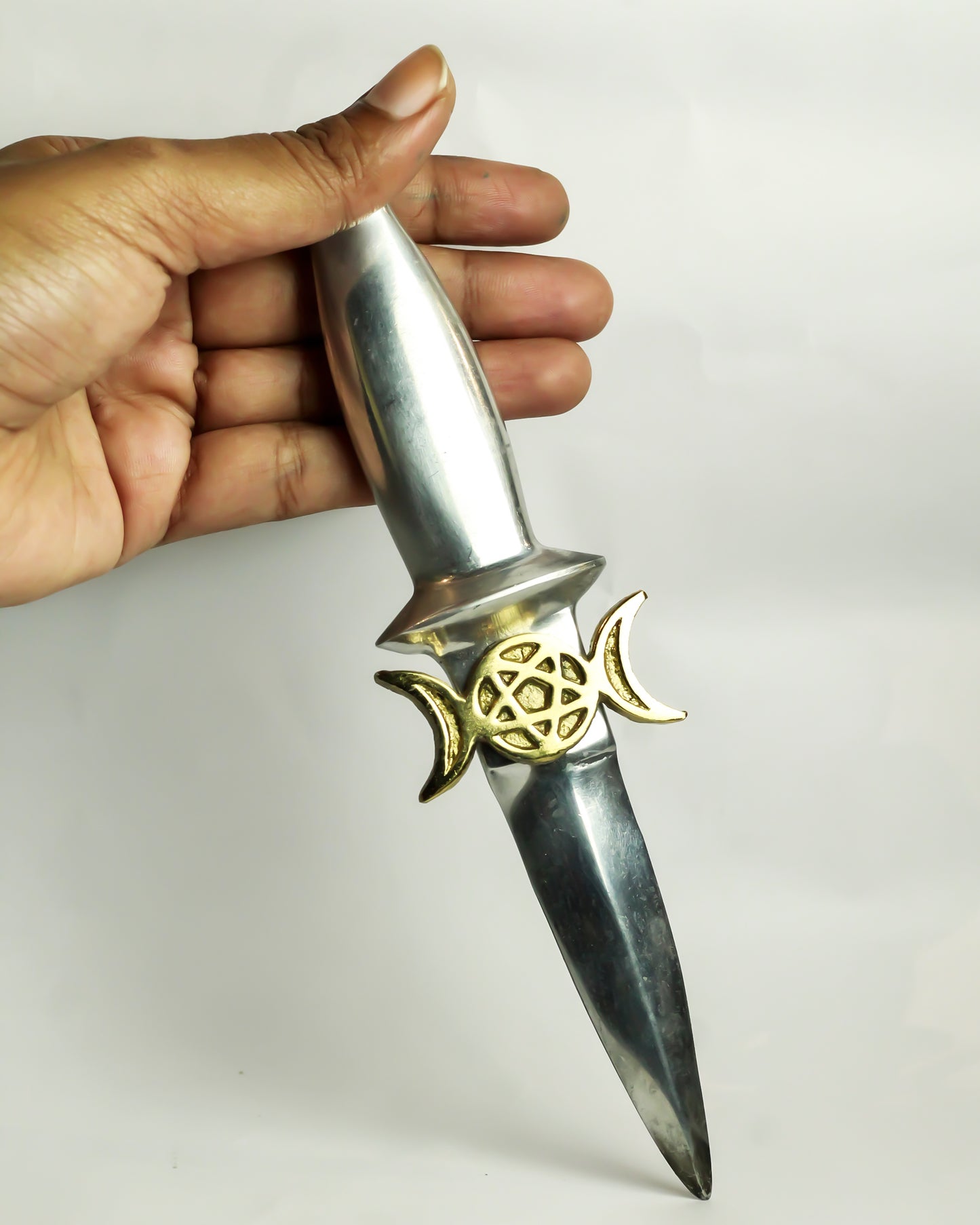 Wicca Athame with Triple Moon Gold , Wicca/Wiccan Athame Ritual/Ceremonial Athame Alterware