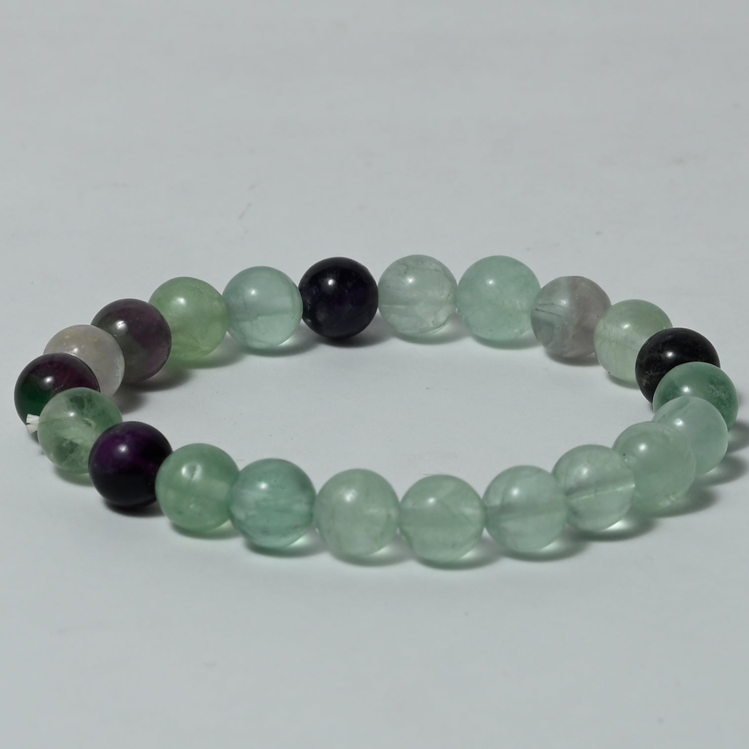 Real Fluorite Crystal and Stone Bead Bracelet Jewellery 8mm