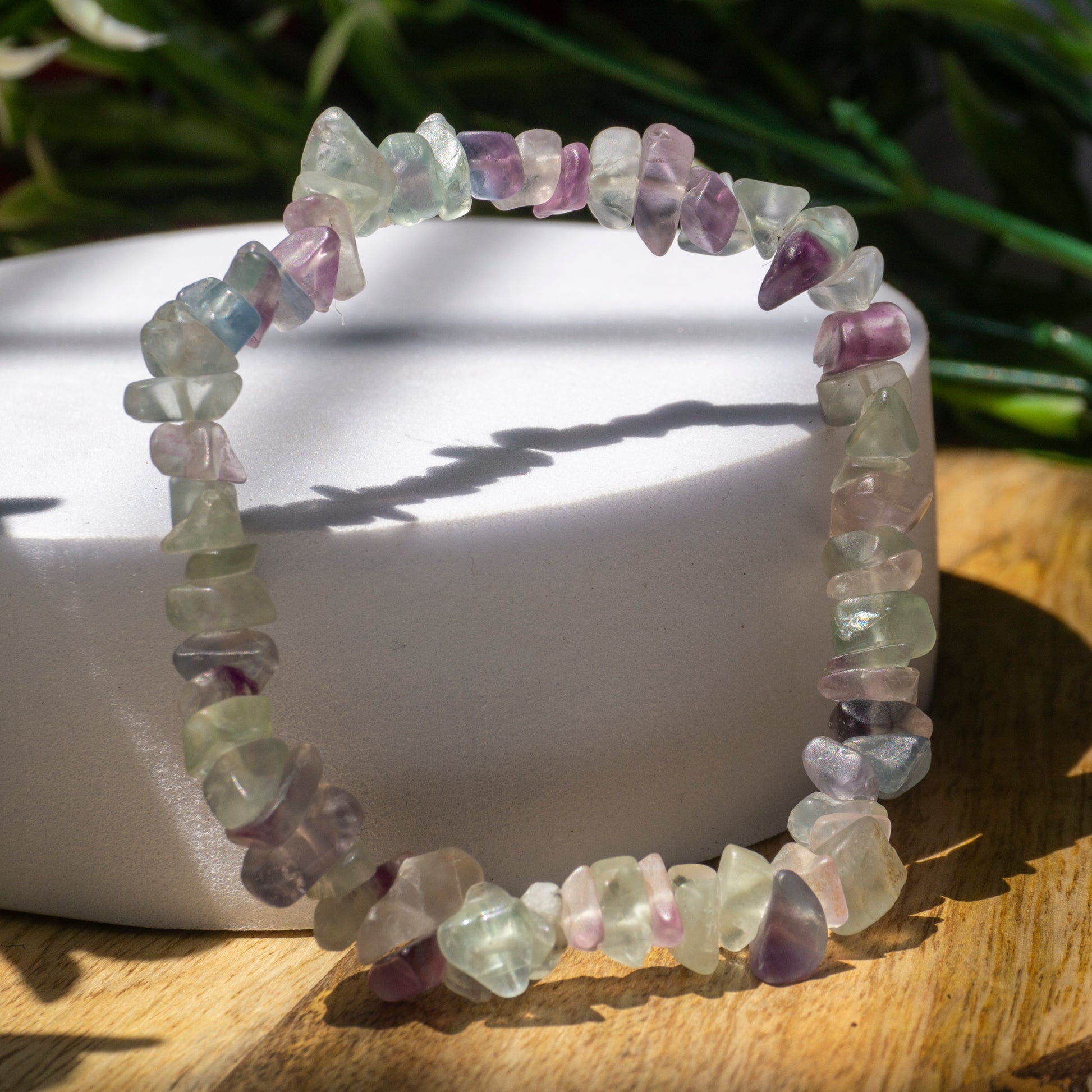 Fluorite Crystal and Stone Chip Bracelet Jewellery