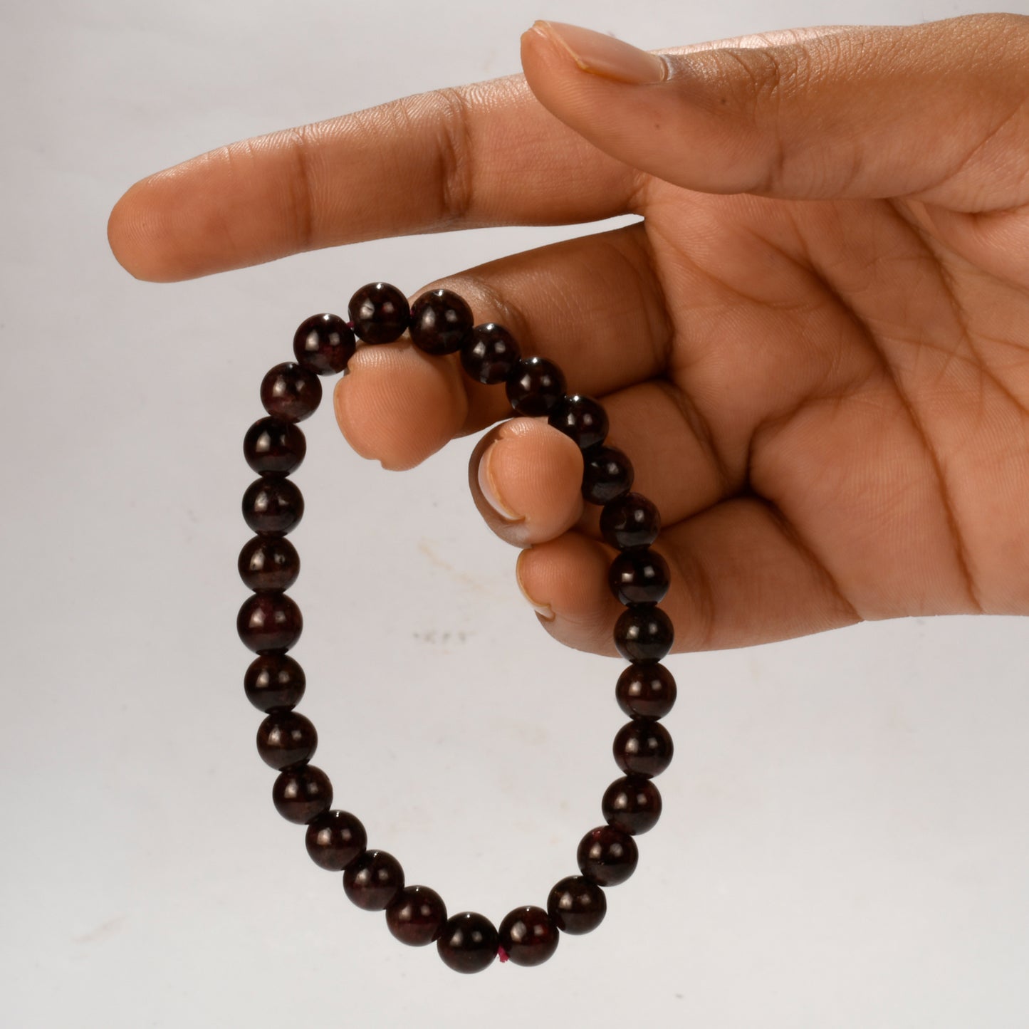 Real Garnet Crystal and Stone Bead Bracelet Jewellery 8mm