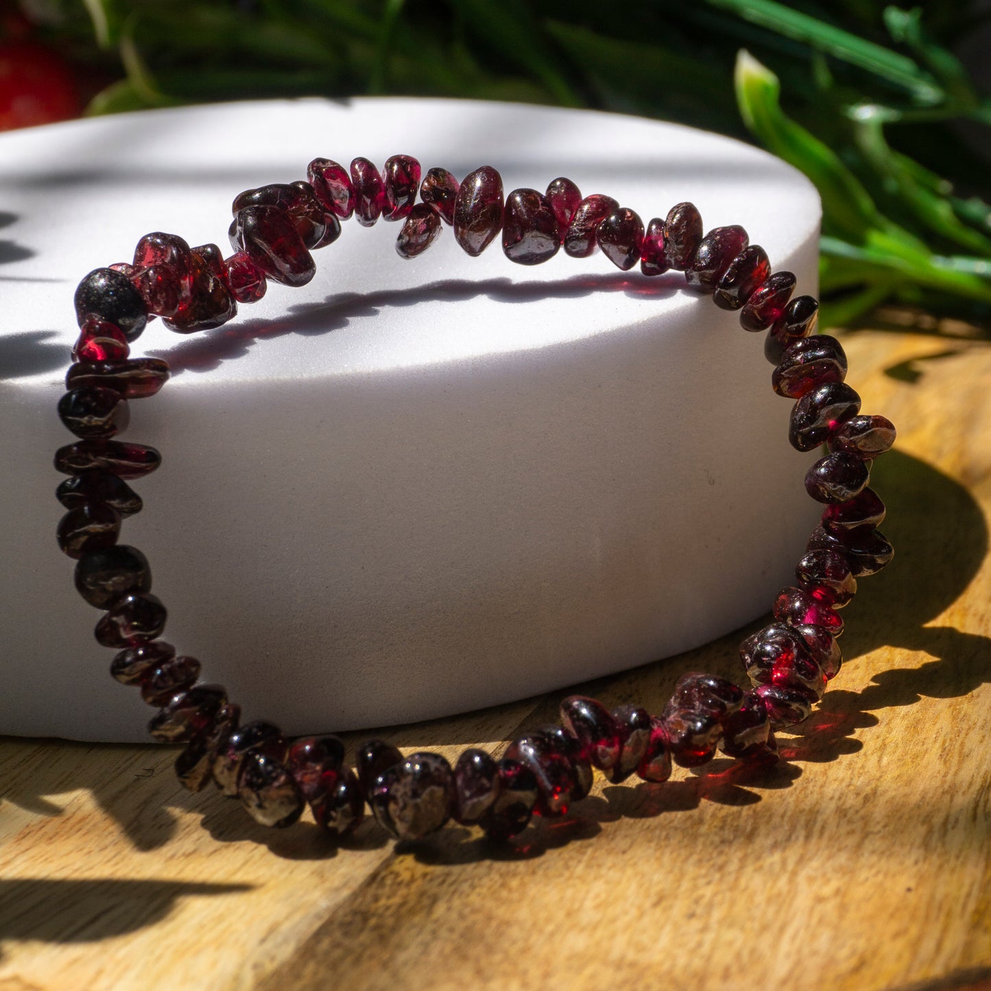 Garnet Crystal and Stone Chip Bracelet Jewellery