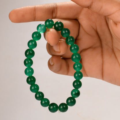 Real Green Jade Crystal and Stone Bead Bracelet Jewellery 8mm