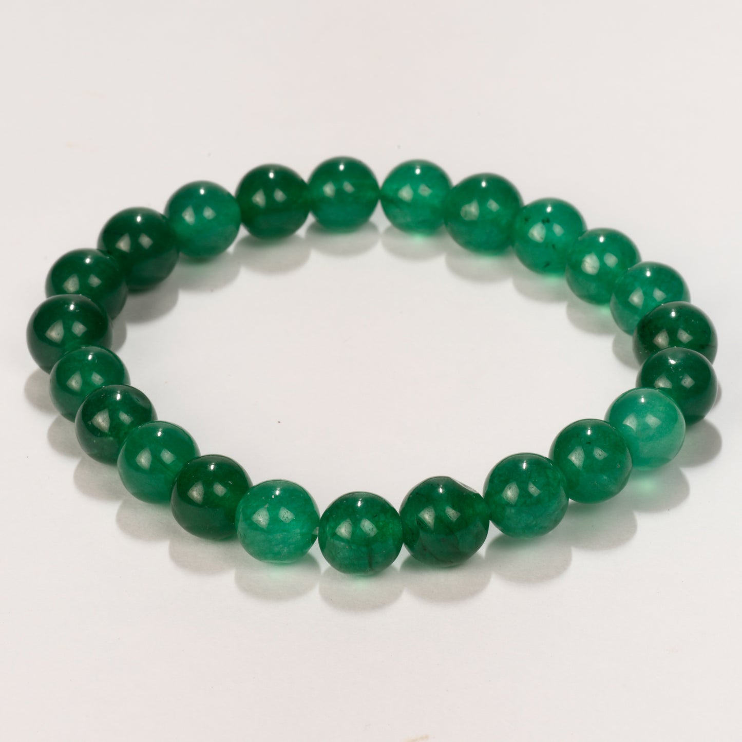 Real Green Jade Crystal and Stone Bead Bracelet Jewellery 8mm