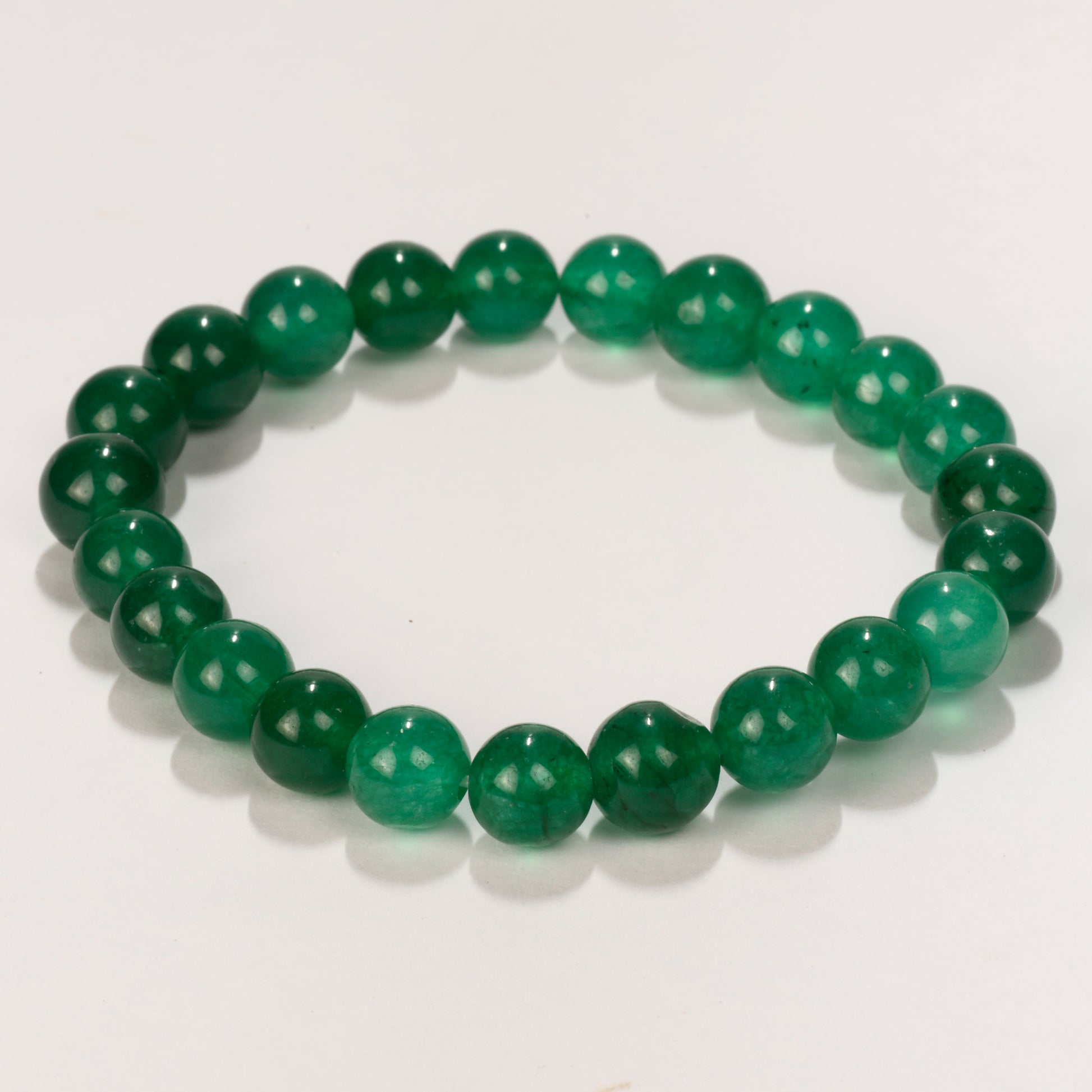 Real Green Jade Crystal and Stone Bead Bracelet Jewellery 8mm