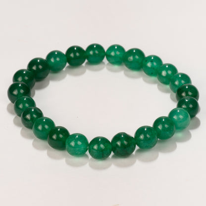 Real Green Jade Crystal and Stone Bead Bracelet Jewellery 8mm