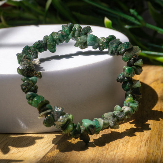 Green Jade Crystal and Stone Chip Bracelet Jewellery