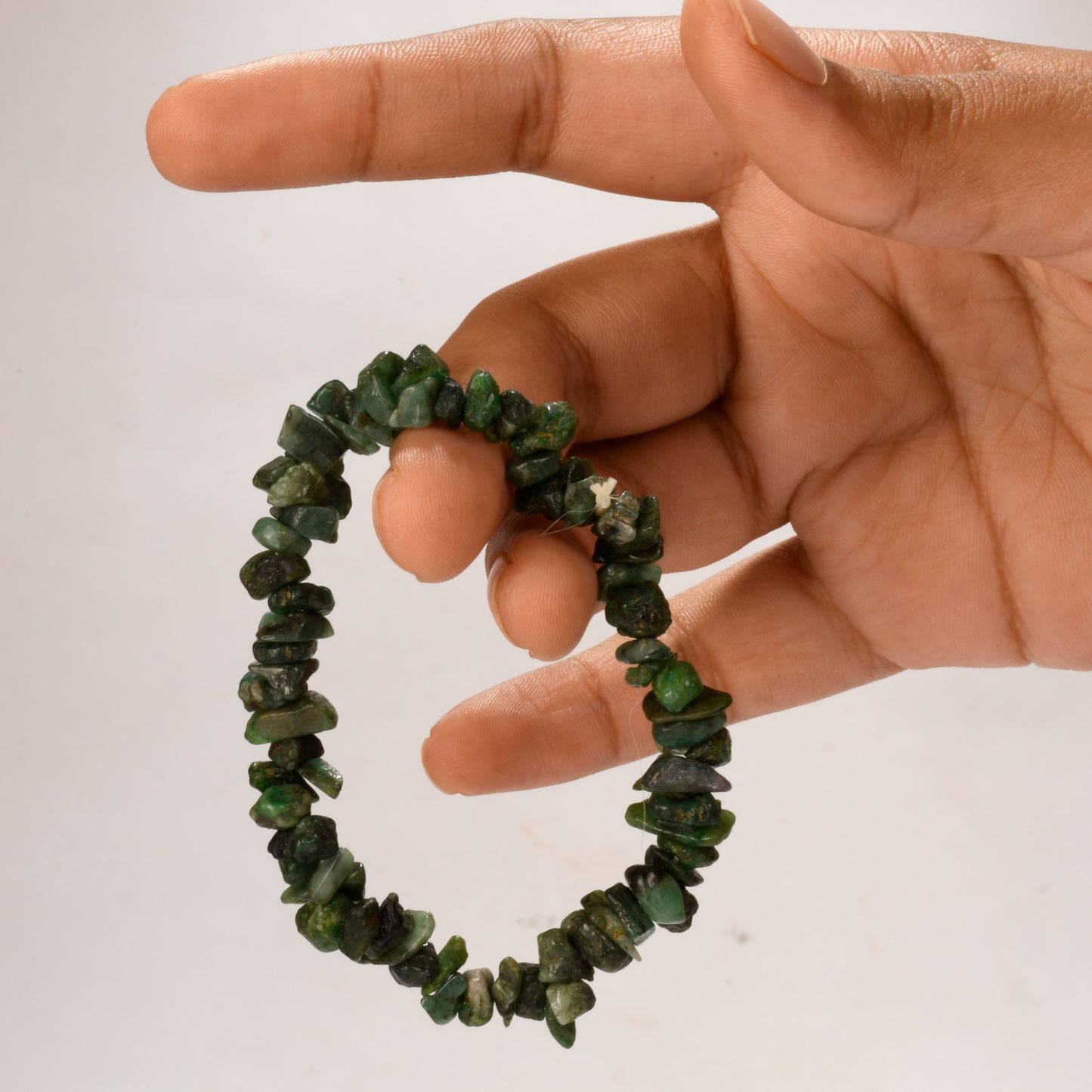 Real Green Jade Crystal and Stone Chip Bracelet Jewellery