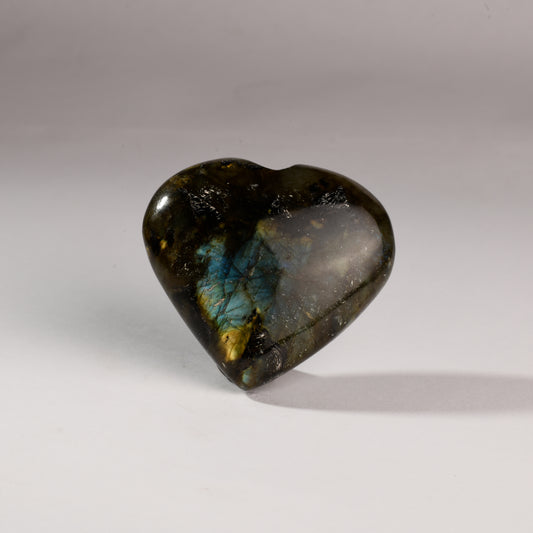 Real Labradorite Heart Crystal Palm Stone