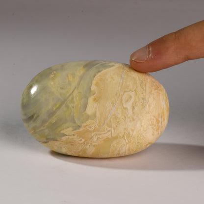 Real Serpentine Crystal Palm Stone