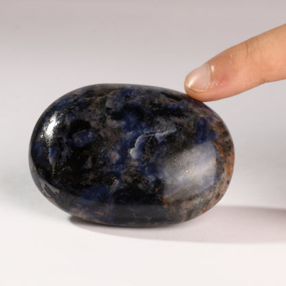 Real Sodalite Crystal Palm Stone