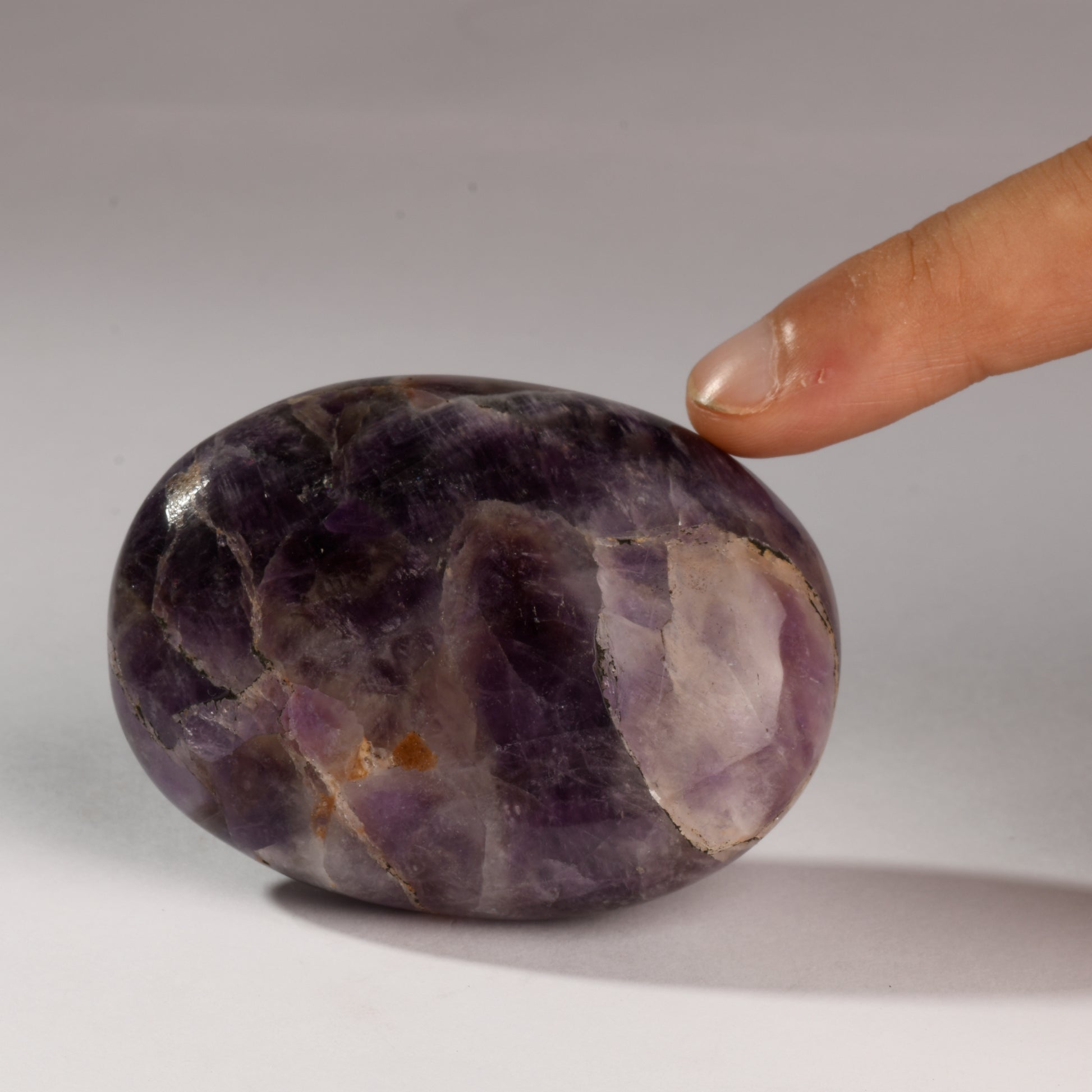 Real Amethyst Crystal Palm Stone