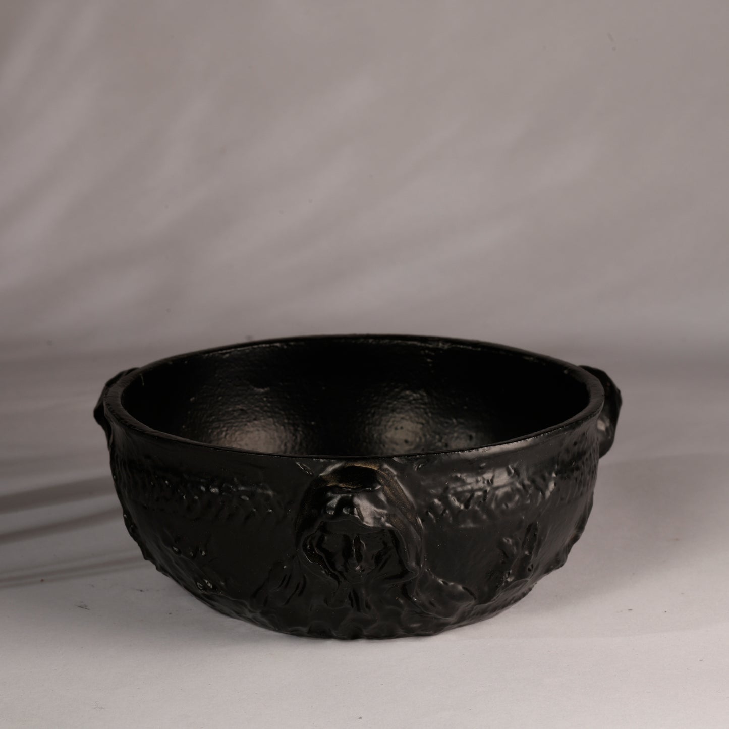 Real Vintage Iron and Metal Black Triple Goddess Scrying Metal Bowl