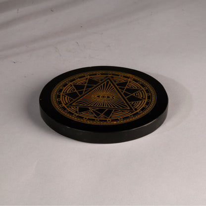 Real Black Agate Coaster