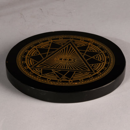 Real Black Agate Coaster