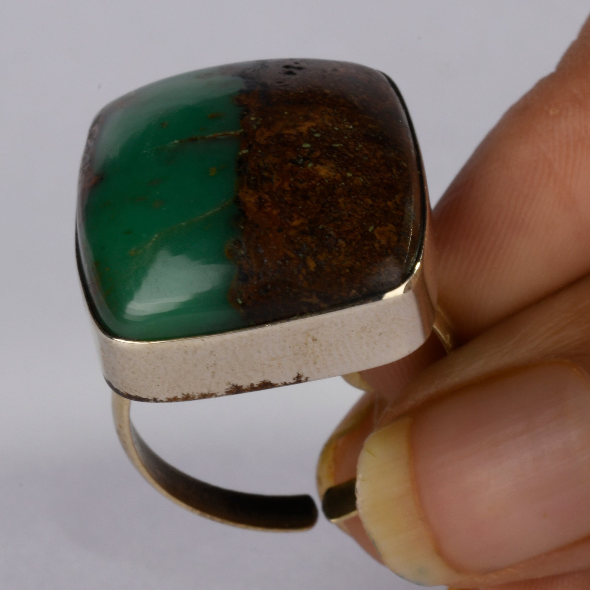 Real Chrysocolla Crystal and Stone Ring Jewellery