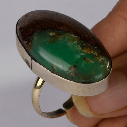 Real Chrysocolla Crystal and Stone Ring Jewellery