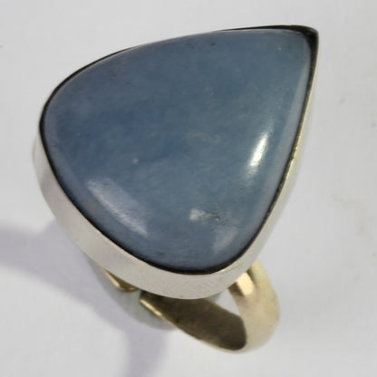 Real Angelite Crystal and Stone Ring Jewellery