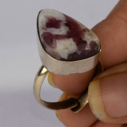 Real Peach Moonstone Crystal and Stone Ring Jewellery