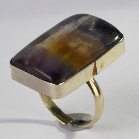 Real Multi Fluorite Crystal and Stone Ring Jewellery