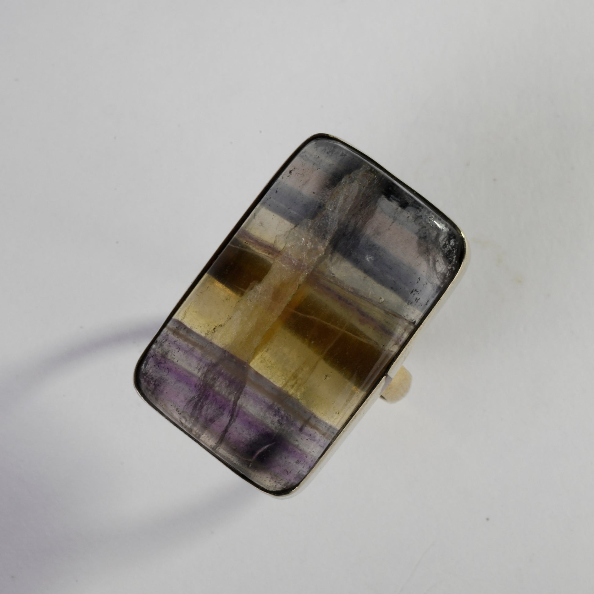 Real Multi Fluorite Crystal and Stone Ring Jewellery