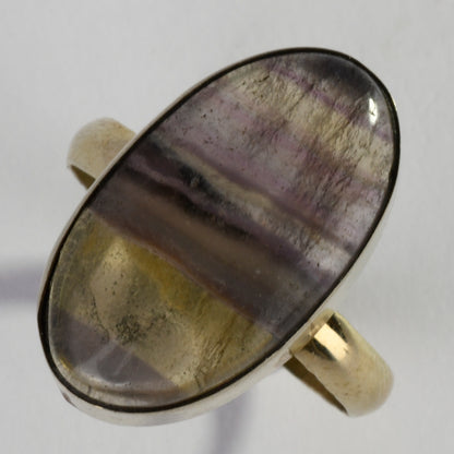 Real Multi Fluorite Crystal and Stone Ring Jewellery