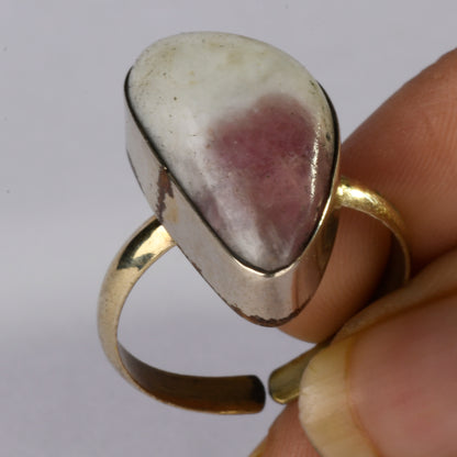 Real Peach Moonstone Crystal and Stone Ring Jewellery