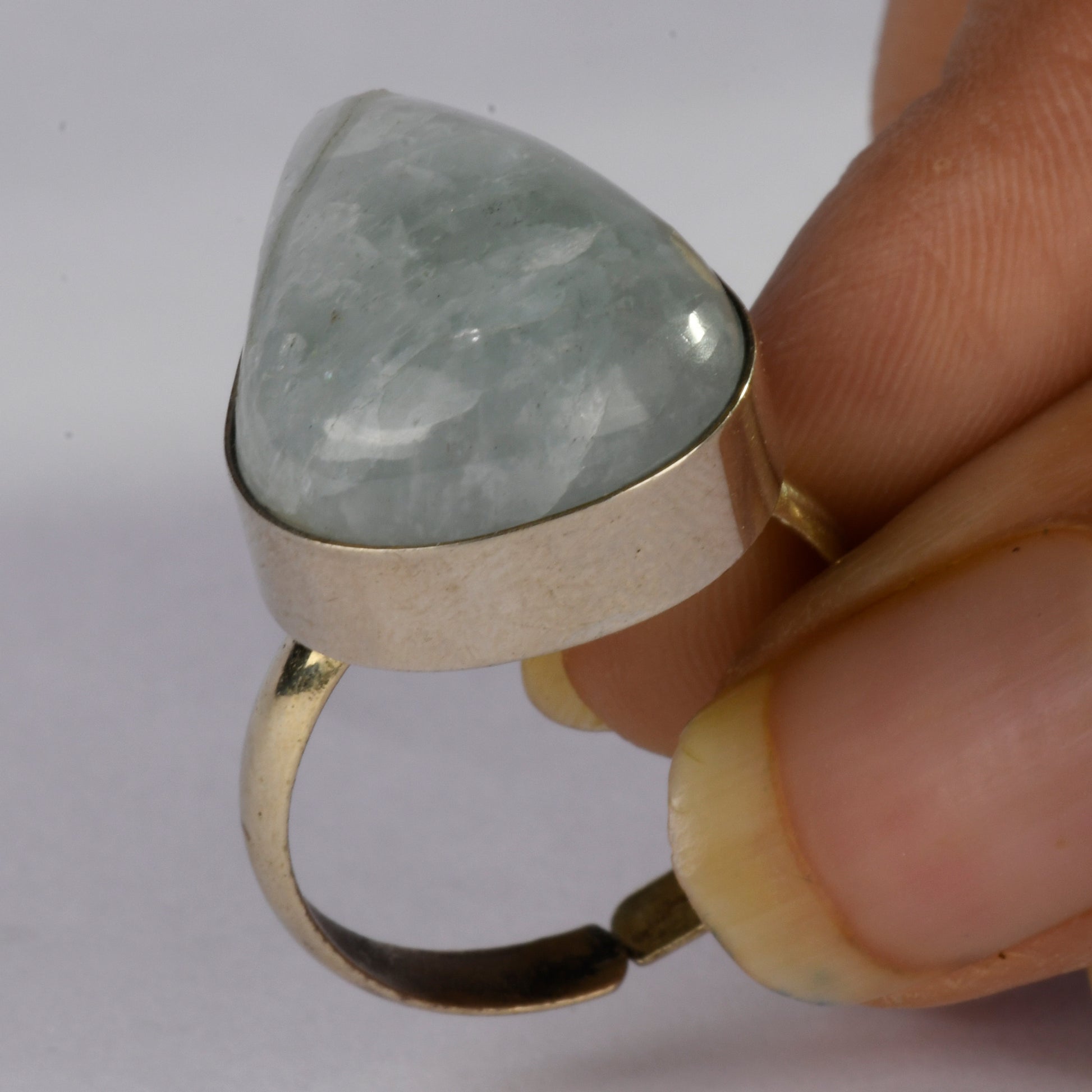 Real Aquamarine Crystal and Stone Ring Jewellery