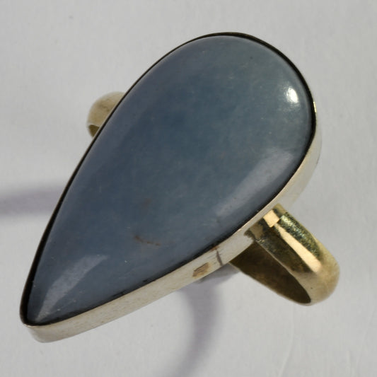 Real Angelite Crystal and Stone Ring Jewellery