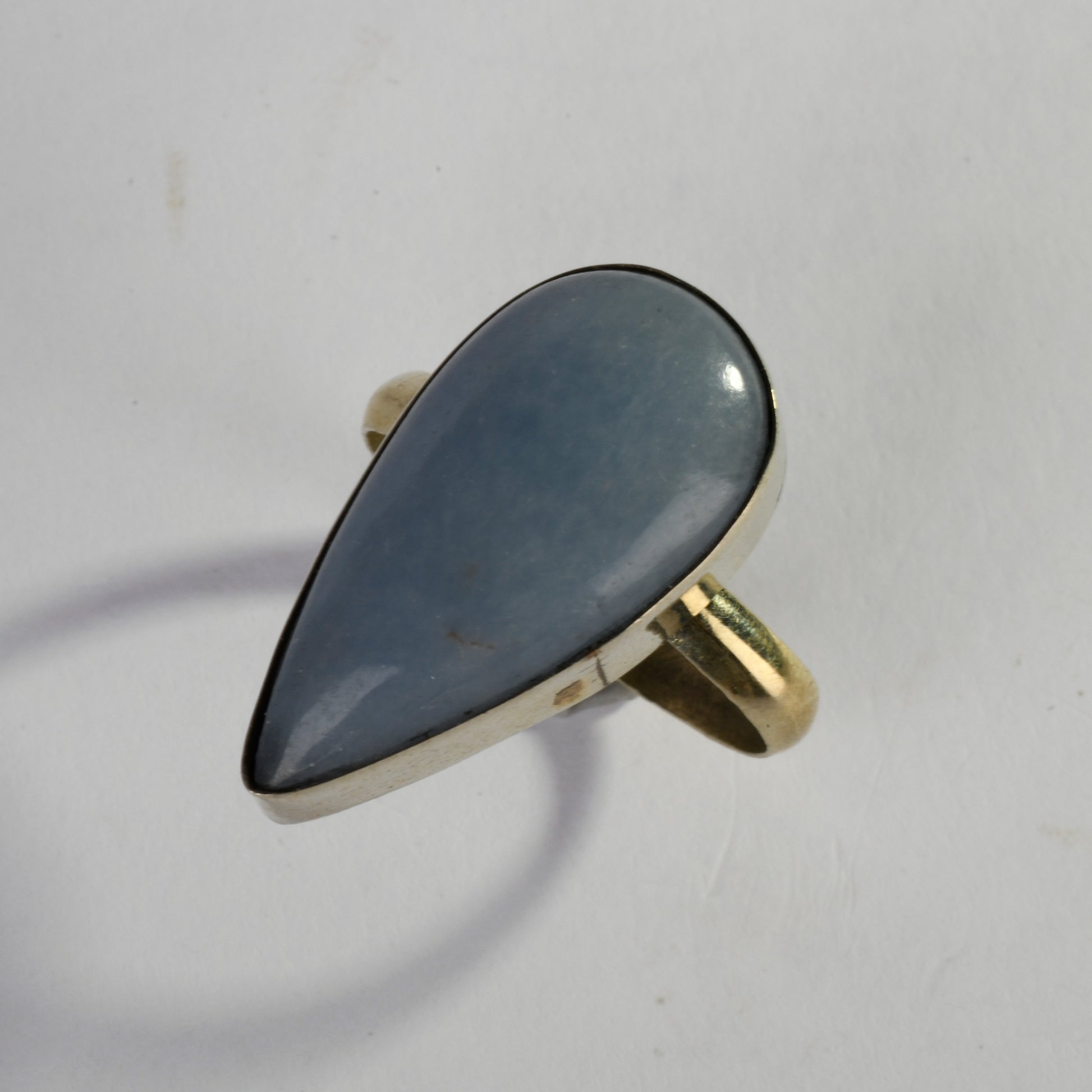 Real Angelite Crystal and Stone Ring Jewellery