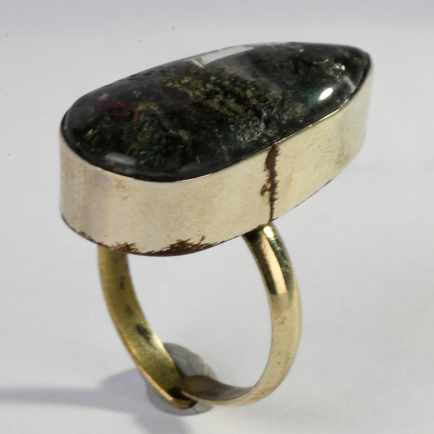 Real Lodolite Cabachon Crystal and Stone Ring Jewellery