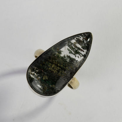 Real Lodolite Cabachon Crystal and Stone Ring Jewellery