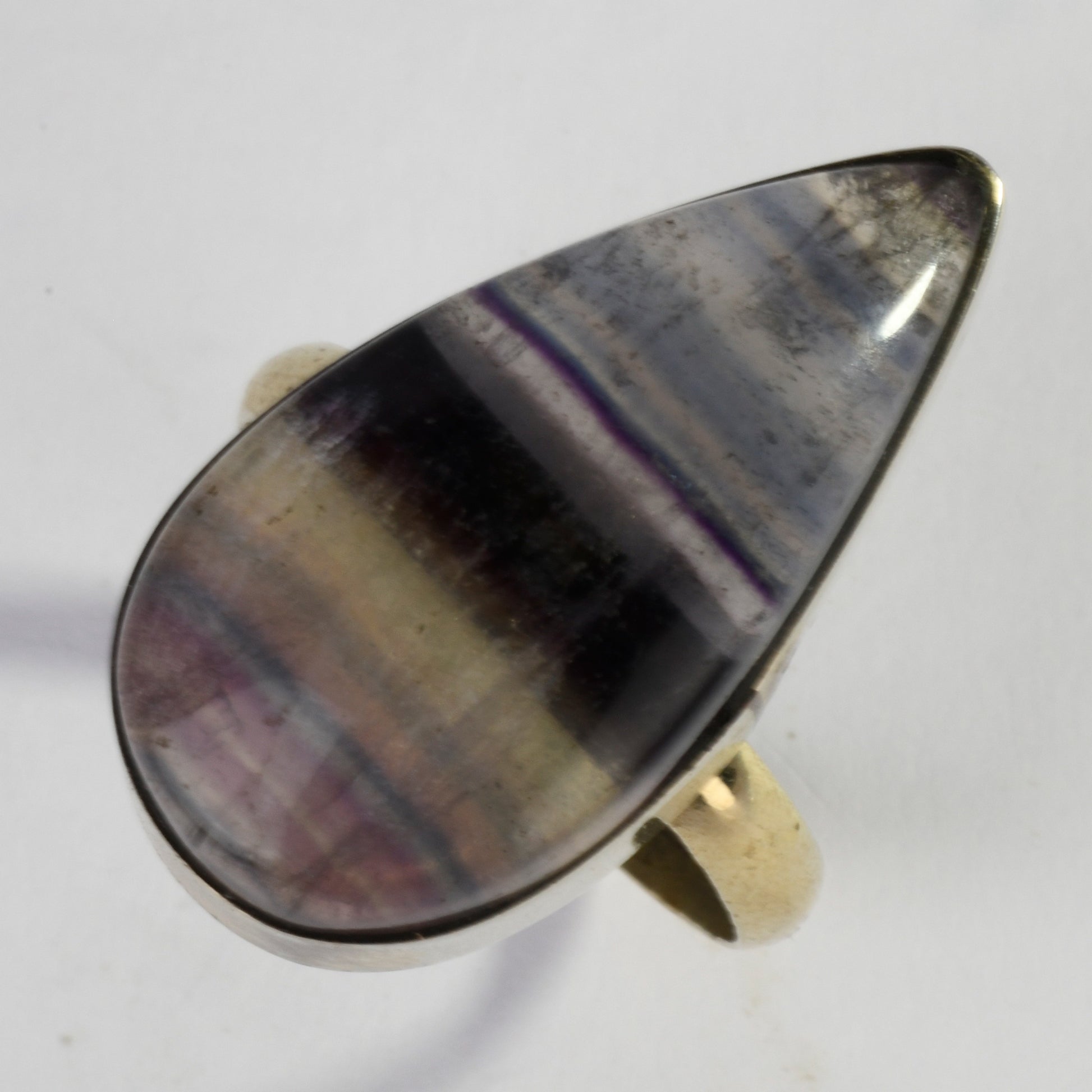 Real Multi Fluorite Crystal and Stone Ring Jewellery