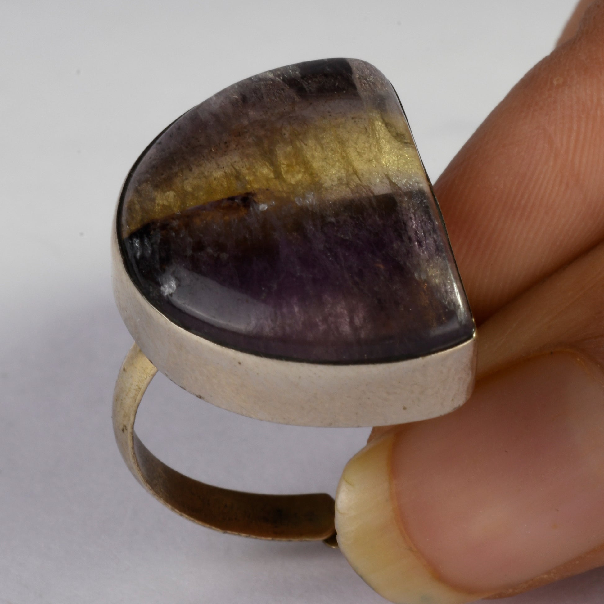 Real Multi Fluorite Crystal and Stone Ring Jewellery