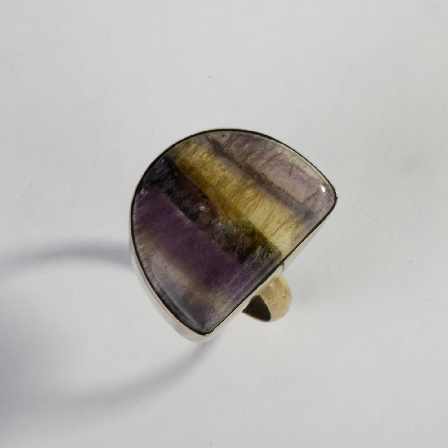 Real Multi Fluorite Crystal and Stone Ring Jewellery