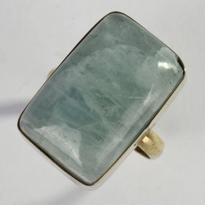 Real Aquamarine Crystal and Stone Ring Jewellery