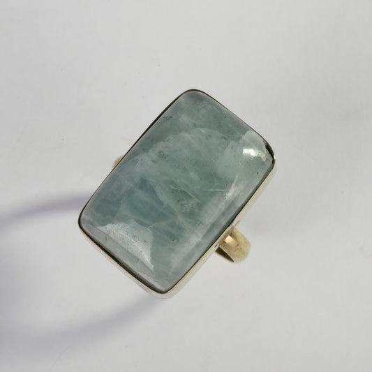 Real Aquamarine Crystal and Stone Ring Jewellery