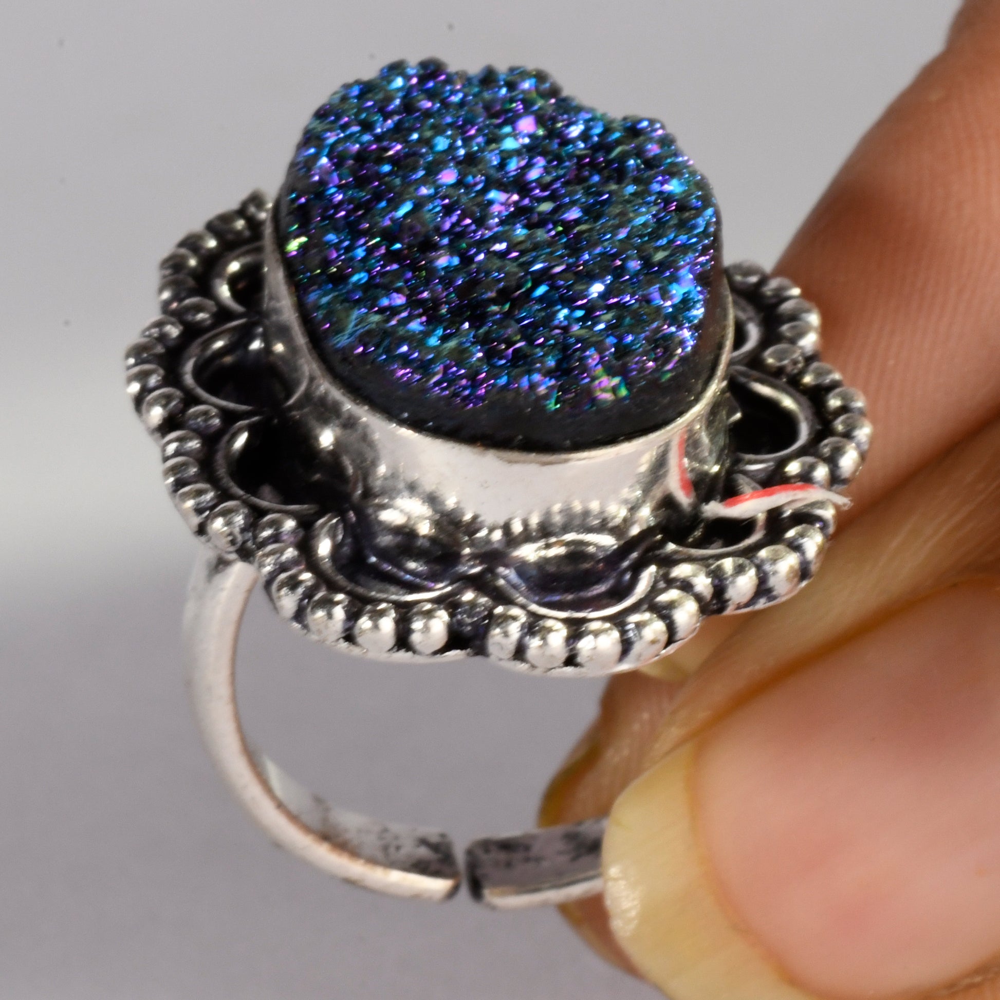 Real Druzy Agate Crystal and Stone Ring Jewellery