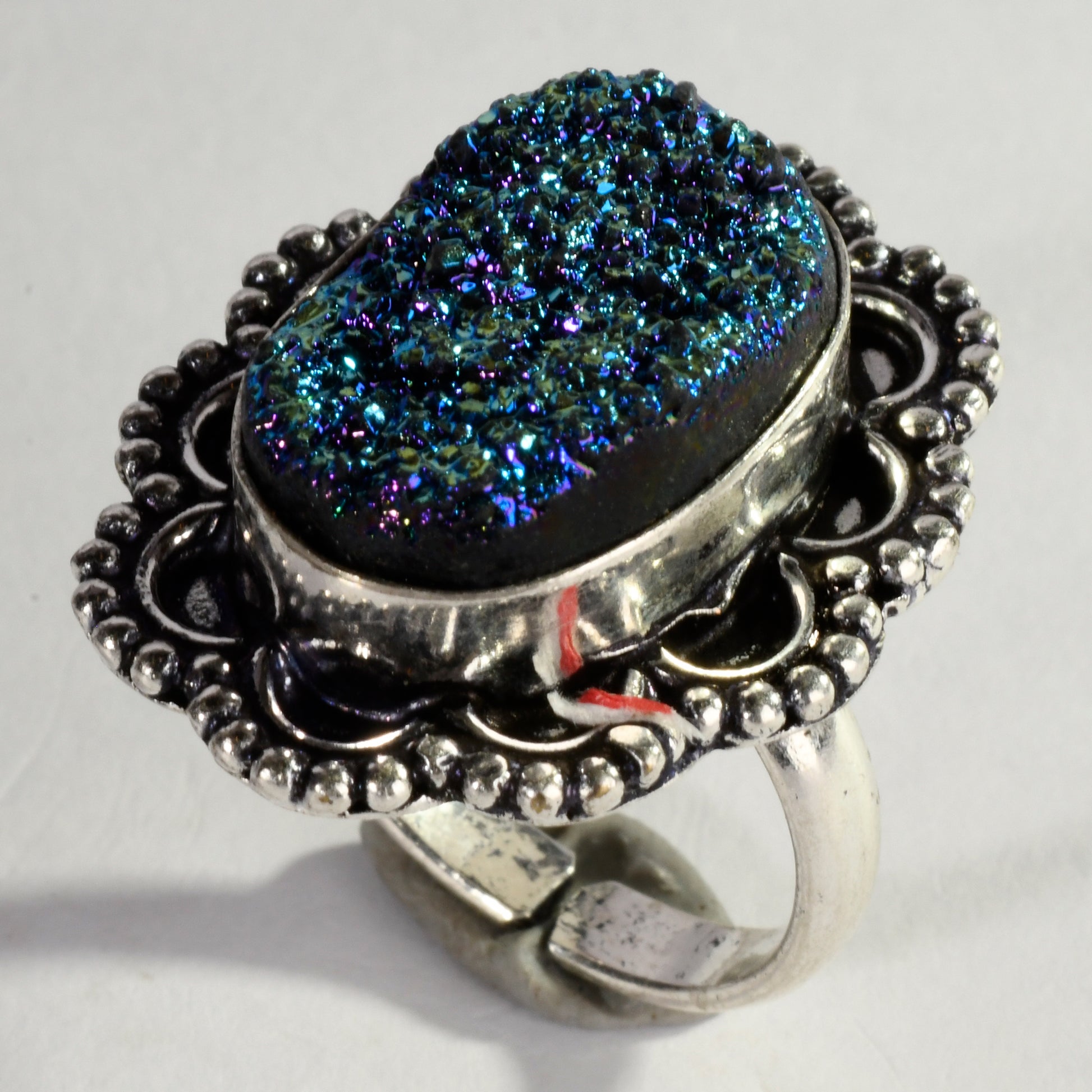 Real Druzy Agate Crystal and Stone Ring Jewellery