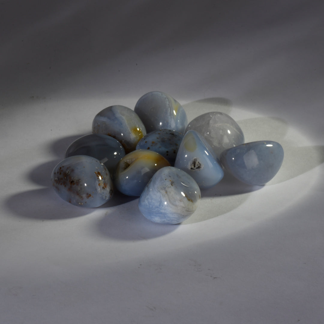 Real Blue Lace Agate Crystal Tumbles/Tumbled Stone