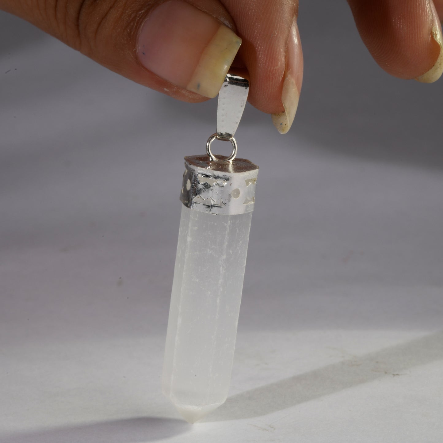 Real Selenite Point Crystal and Stone Necklace Point Pendant Jewellery