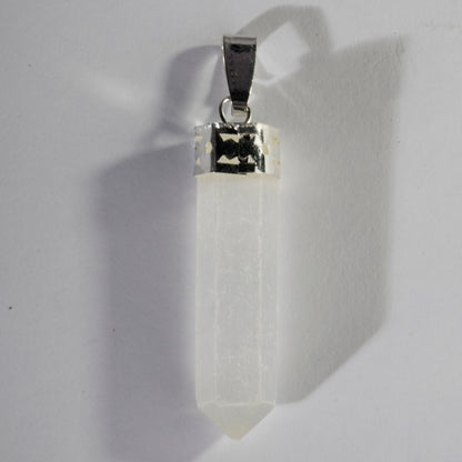 Real Selenite Point Crystal and Stone Necklace Point Pendant Jewellery