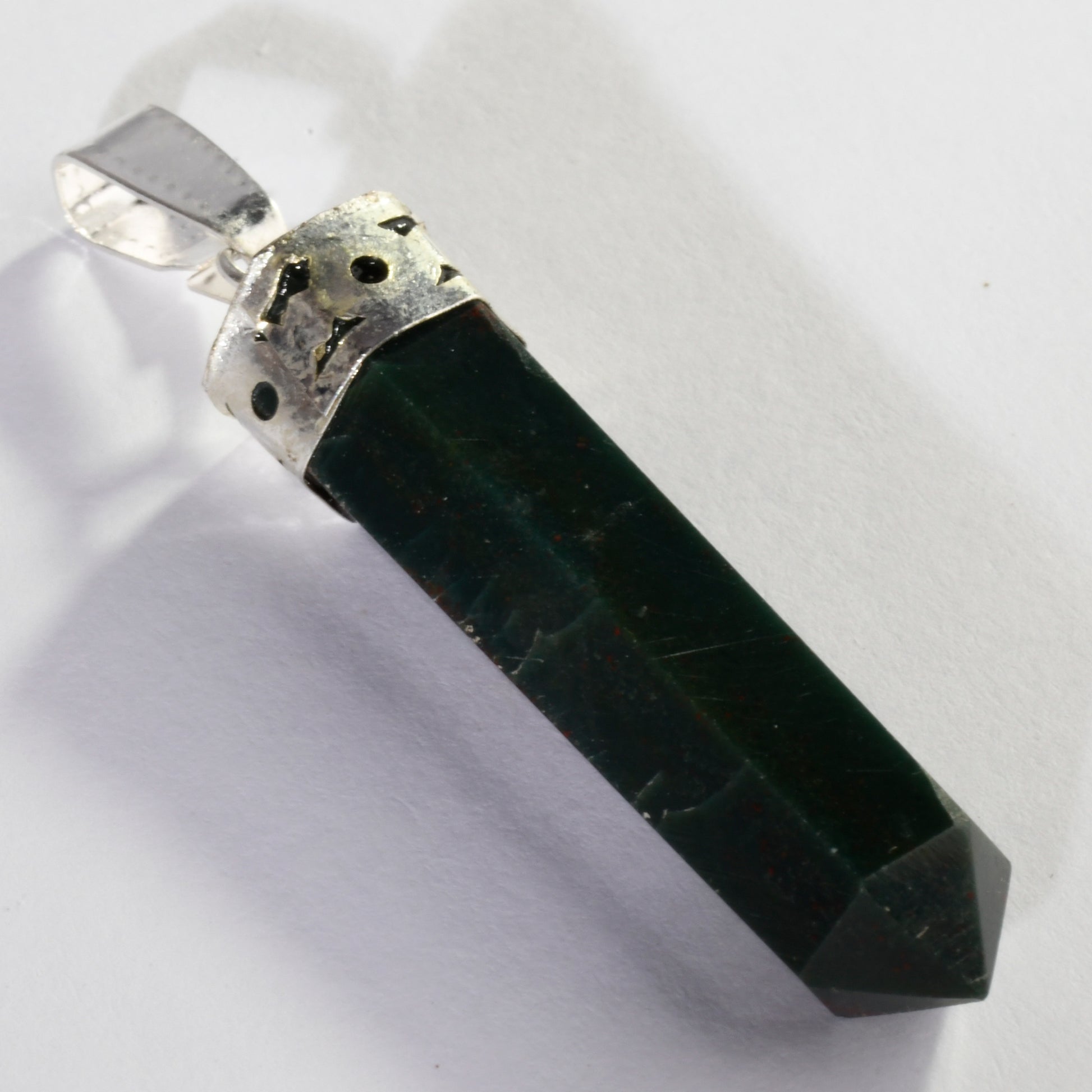 Real Bloodstone Crystal and Stone Necklace Point Pendant Jewellery