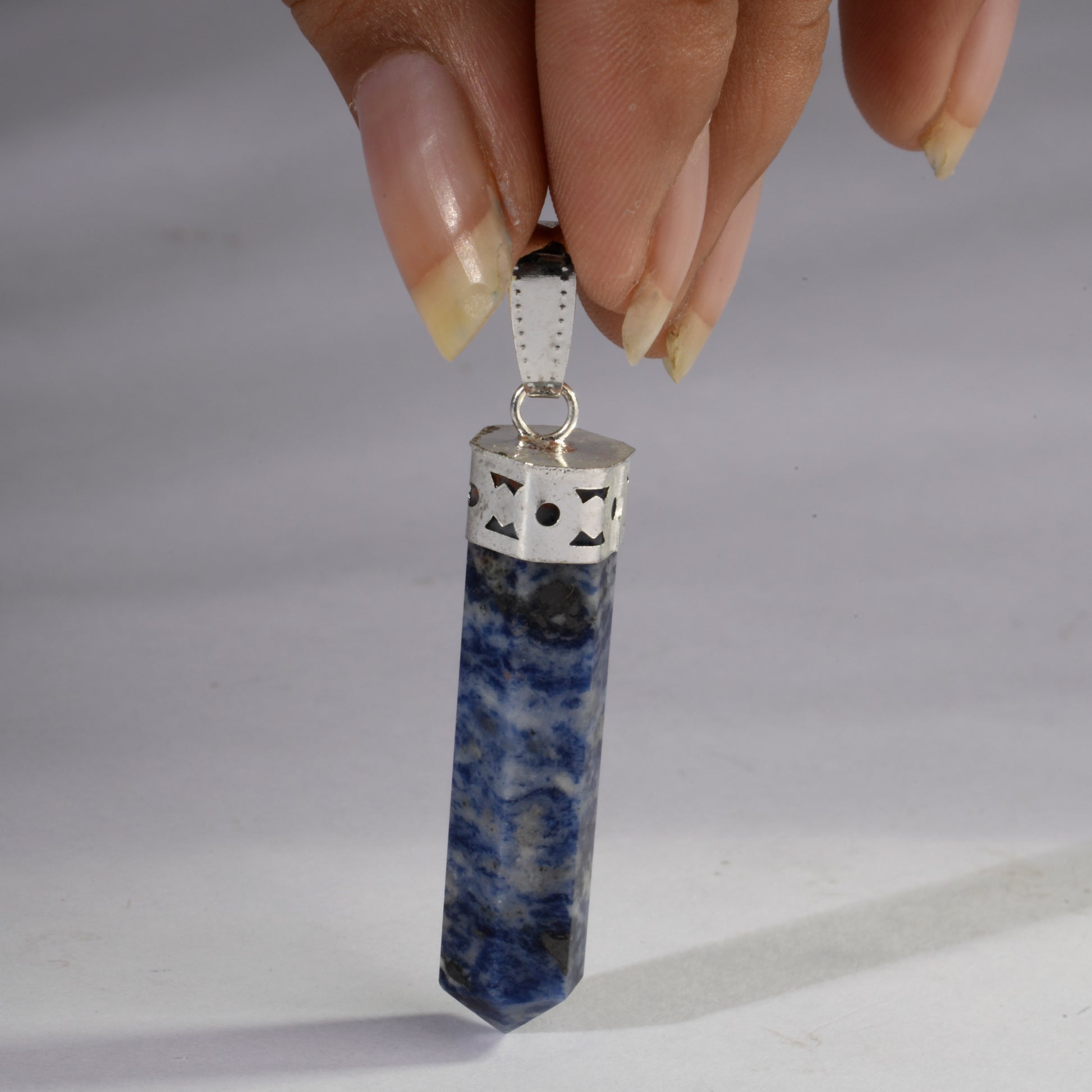 Real Sodalite Crystal and Stone Necklace Point Pendant Jewellery