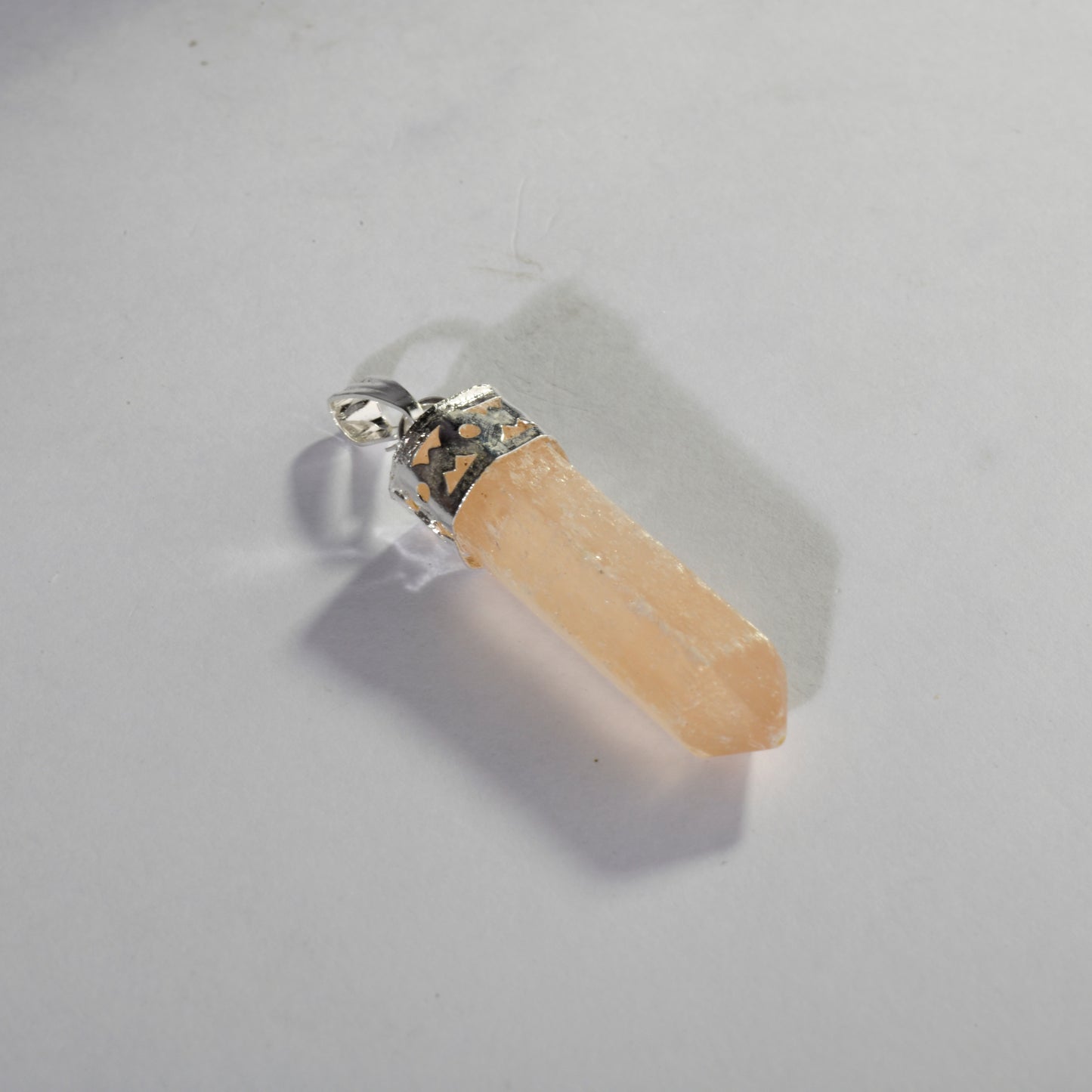 Real Orange Selenite Crystal and Stone Necklace Point Pendant Jewellery