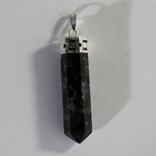 Real Indigo Gabbro Crystal and Stone Necklace Point Pendant Jewellery