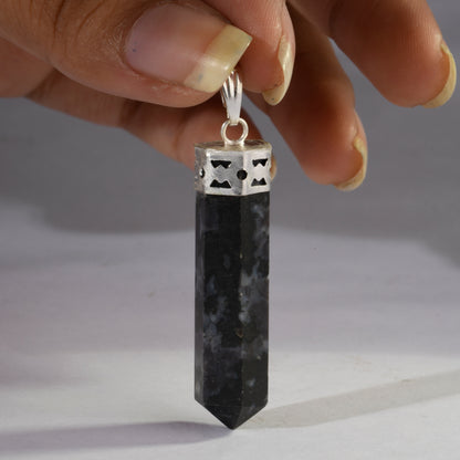 Real Indigo Gabbro Crystal and Stone Necklace Point Pendant Jewellery